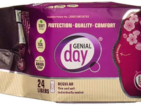 GENIAL DAY - Eco-Certified Cotton Liners with Anion Strip - 24 Count on Sale