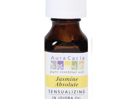 AURA CACIA - 100% Pure Essential Oil Jasmine Absolute in Jojoba Oil - 0.5 fl. oz. (15 ml) For Discount