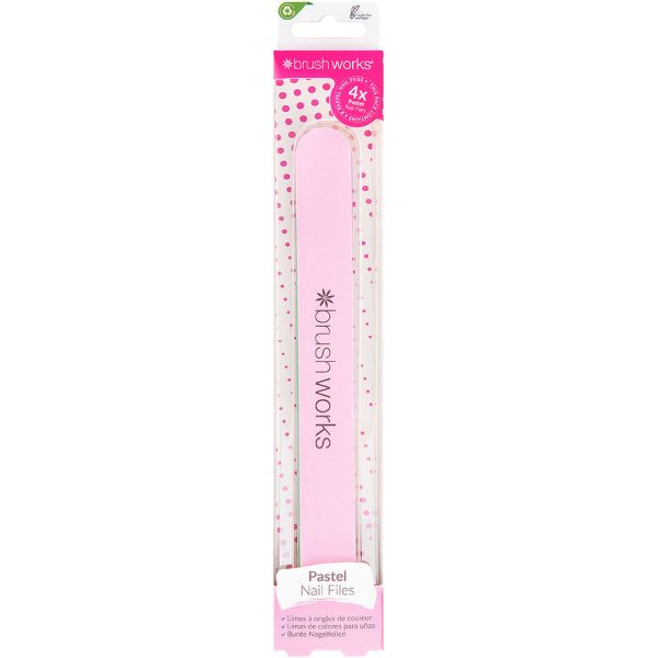 Brushworks Pastel Colour Nail Files Pack of 4 For Discount