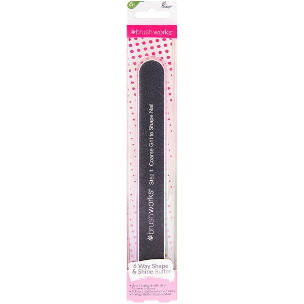 Brushworks 6-Sided Nail File Shape & Shine For Cheap