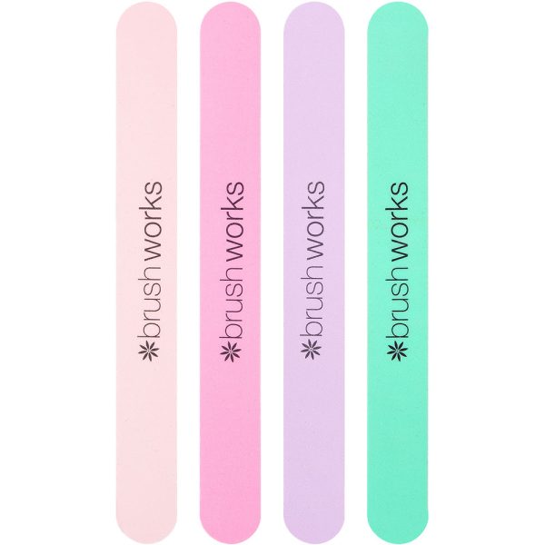 Brushworks Pastel Colour Nail Files Pack of 4 For Discount