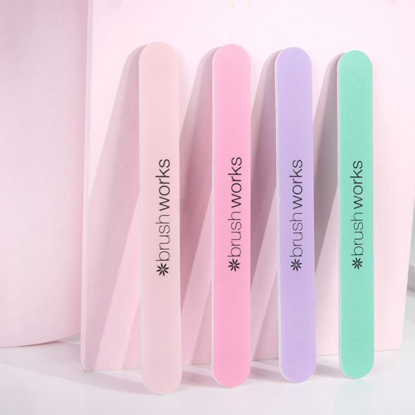 Brushworks Pastel Colour Nail Files Pack of 4 For Discount